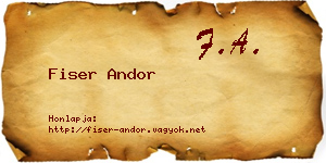 Fiser Andor névjegykártya
