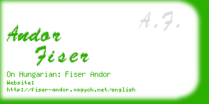 andor fiser business card